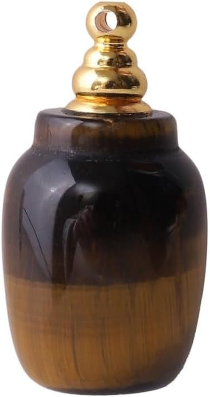 Crystal Semi-Precious Stone Perfume Bottle - Essential Oil Aromatherapy Pendant Accessory