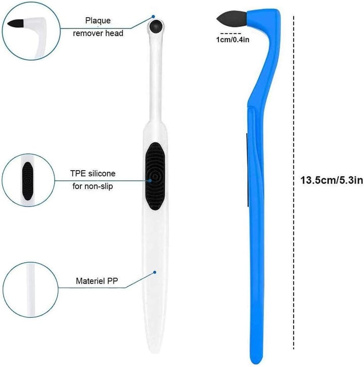 2PCS Tartar Remover Tooth Stain Eraser, Teeth Polishing/Cleaning Kit Removes Plaque & Impurities (White & Blue)