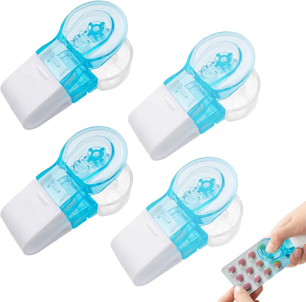 Pill Pusher,4Pcs Pill Popper for Blister Packs,Portable Pill Taker Remover,Blister Pack Opener,Easy to Take Pills Out and Tablet Dispenser Tool for Elderly, Travel, Arthritis Patients