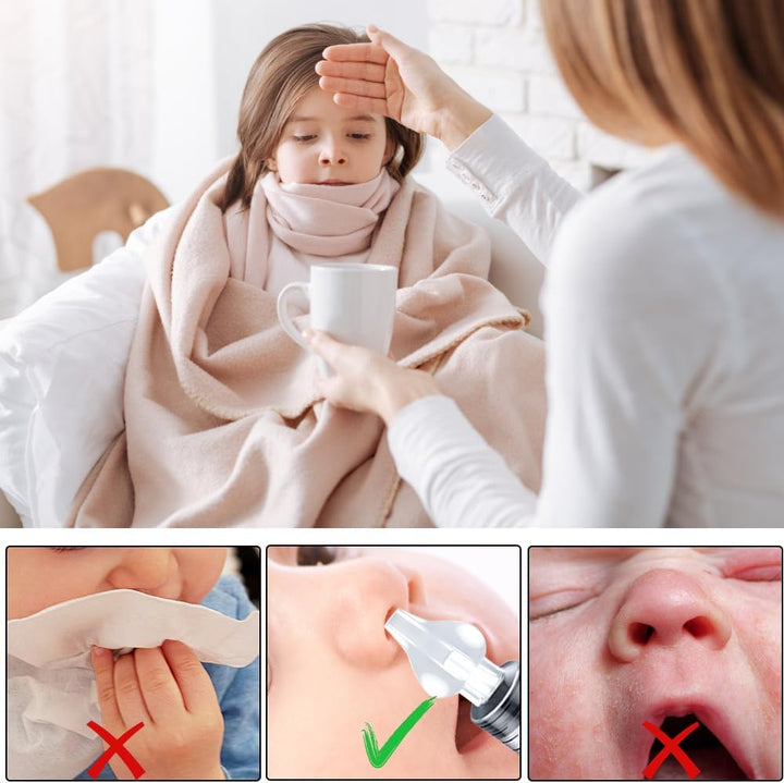 Nasal Aspirator, Baby Nasal Aspirator, Baby Nasal Irrigator, 10Ml Nasal Irrigator, with Cleanable & Reusable Silicone Nasal Suction Tip, 2Pcs