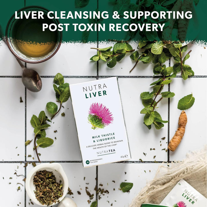 NUTRALIVER - Liver Support Tea - Liver Detox Tea, Providing a Liver Cleanse, Detox and Repair - 20 Individual Wrapped Bags - Herbal Infusion,(1 Pack)