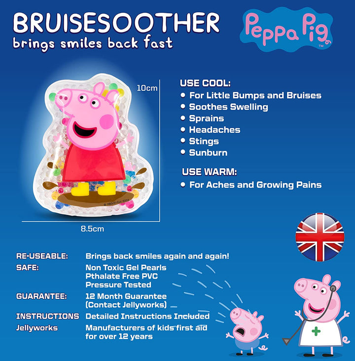 Peppa Pig Children’S Bruise Soother | Cooling Gel Pack/Ice Pack for Bumps and Bruises | Re-Usable | Cold Pack & Warm Use | Soothing, Peppa Brings Smiles Back Fast! | Made by