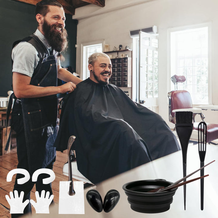 22 Piece Tools for Hair Colouring Kit, Hair Dye Brush Kit, Hair Dye Bowl and Brush Kit, Tint Brush Earmuffs, Mixing Spoon, Gloves and Disposable Shawl,Shower Cap