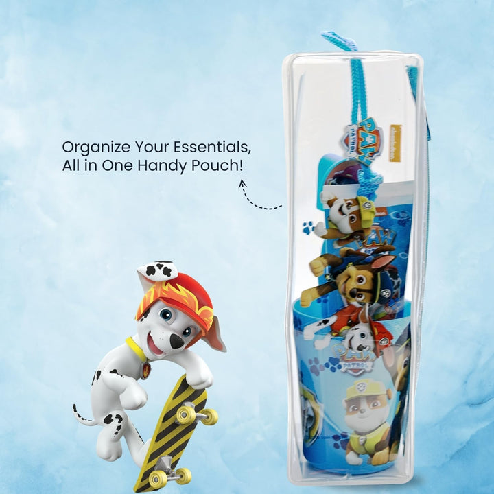 Paw Patrol Kids Toothbrush Set - Soft-Bristle Toothbrush with Protective Cap, Strawberry-Flavoured Toothpaste, and Multi-Purpose Beaker | Travel-Friendly Oral Care Kit for Children Ages 3+
