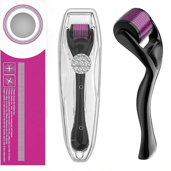 Derma Roller Hair Growth Men and Women, 540 Titanium Micro Needling Roller for Hair Growth, Beard Roller for Skin Care and Beard Growth,Universal with Carry Case (Derma 0.5Mm)