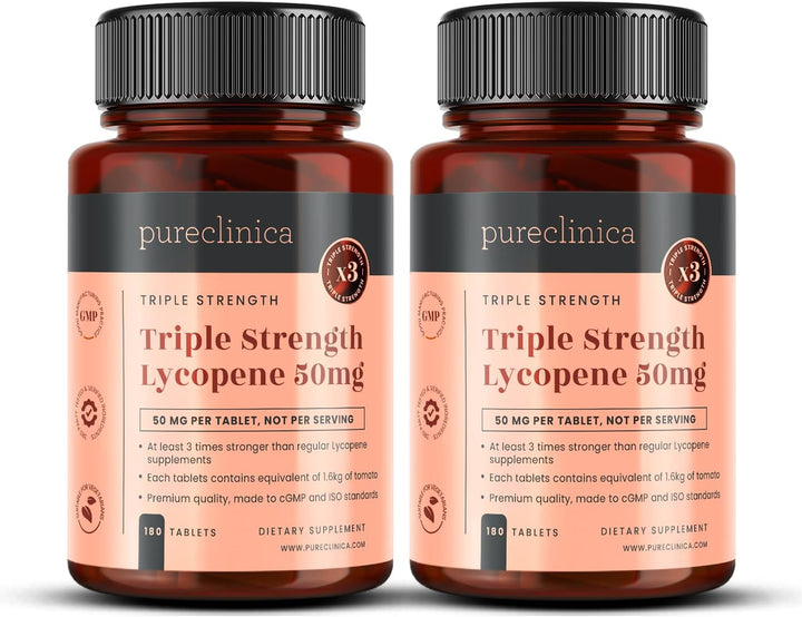 Lycopene 50Mg X 180 Tablets (6 Months Supply). 300% Strength of Regular Lycopene Tablets.