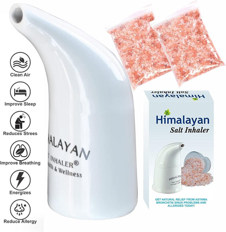 100% Organic Natural Ceramic Salt Inhaler Pipe Inhalateur Himalayan Salt 200Grms Salt Free