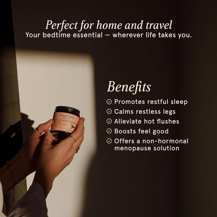 Sweet Bee Magnesium Butter - Soothing Magnesium for Sleep & Relaxation with Shea Butter - Moisturizing Magnesium Balm for Muscle Recovery - Nourishing Magnesium Cream for Sleep - Lavender 120Ml