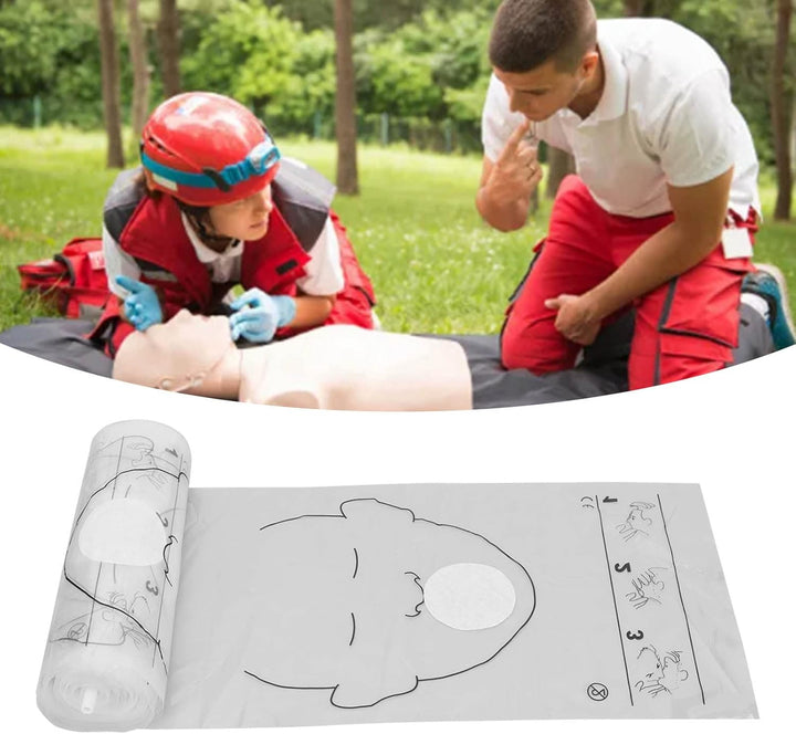 1 Roll First Responder CPR Barrier First Aid CPR Face Shield Cardiopulmonary Resuscitation Disposable Face Shield Emergency CPR Trainer