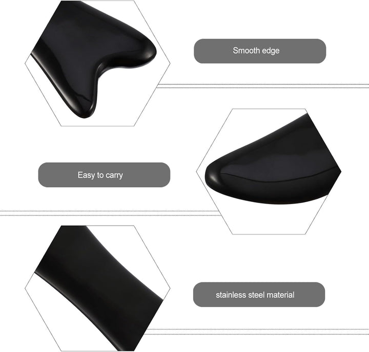 Gua Sha Board Facial Massager for Women Natural Buffalo Horn Scraping Tool with Rounded Edges Enhances Promotes Collagen Deep Skincare Absorption for Facial and Eye Therapy