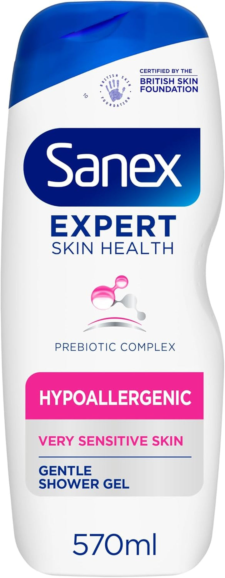 Expert Skin Health Moisturising Shower Gel 570Ml - Body Wash for Men & Women - Gently Cleanses - Hydrates & Softens Skin - 12H Hydration - Advanced Prebiotic Complex Formula - Vegan