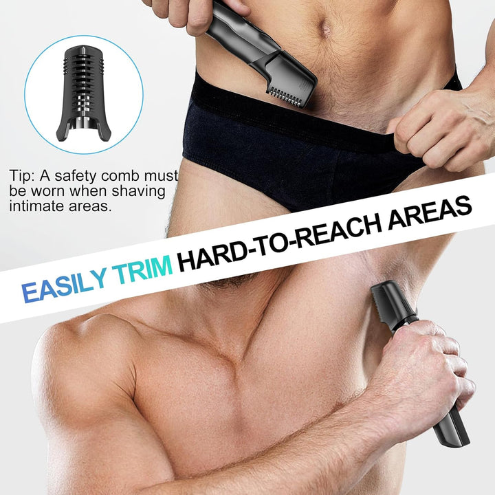 Manscape Dual Speed Body Hair Trimmer Men 4-In-1 Beard Trimmer Men, 210 Mins Usage Time Rechargeable Body Shaver for Hair/Beard/Ball/Groin, Waterproof Cordless Male Grooming Kit for Pubic Hair