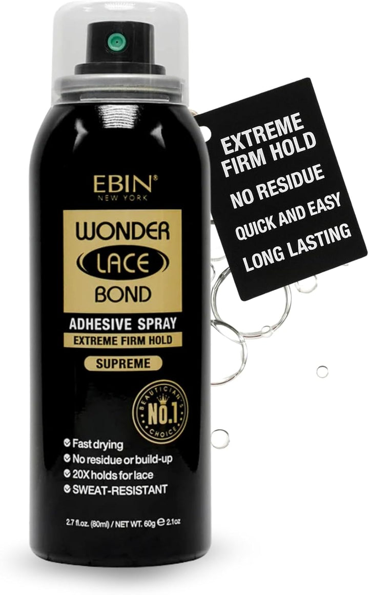 Wonder Lace Bond Adhesive Spray - Supreme Extreme Firm Hold 80Ml | Fast Drying, No Residue, No Build Up, Powerful All-Day Hold, Daily Wig Application