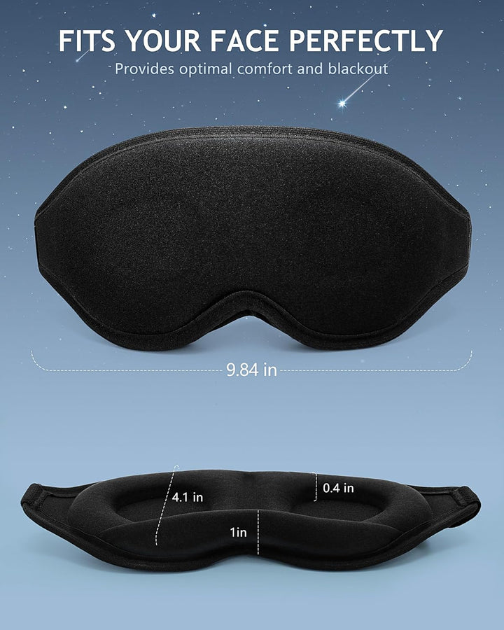 Sleep Mask, 2 Pack of Super Soft and Comfortable Eye Mask for Sleeping, 100% Blackout Sleep Aid Eye Mask for Men & Women with Adjustable Straps, Suitable for Travel, Night Sleeping, Nap
