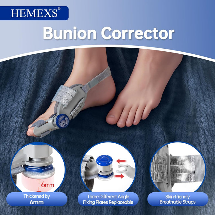 Bunion Corrector Big Toe Straightener for Women & Men – Adjustable Splint for Hallux Valgus, Bunion Relief & Pain Alignment – Day & Night Wear (Left/Right Foot)
