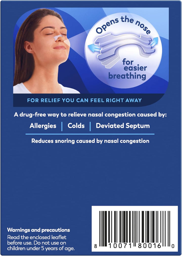Clear Small/Medium 10 Pieces, Nasal Strips for Snoring, Nose Strips for Breathing, Blocked Nose Relief, Drug-Free Snoring Aid for Men and Women, Packaging May Vary