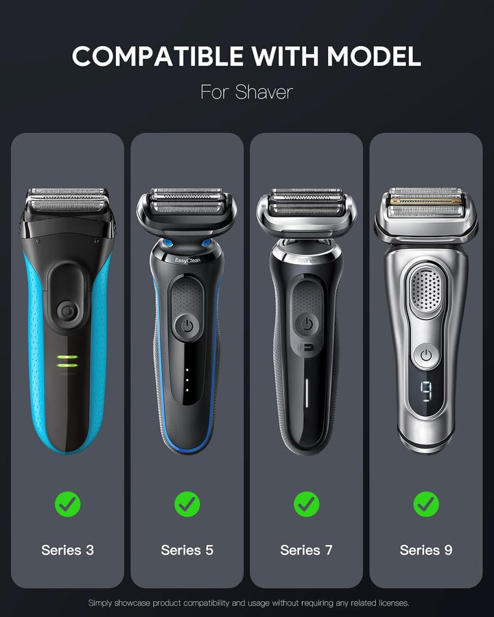 Case for Braun Series 3/5/7/9 Electric Razor Shaver, Hard Travel Protective Case, Extra Room for Accessories and Charger