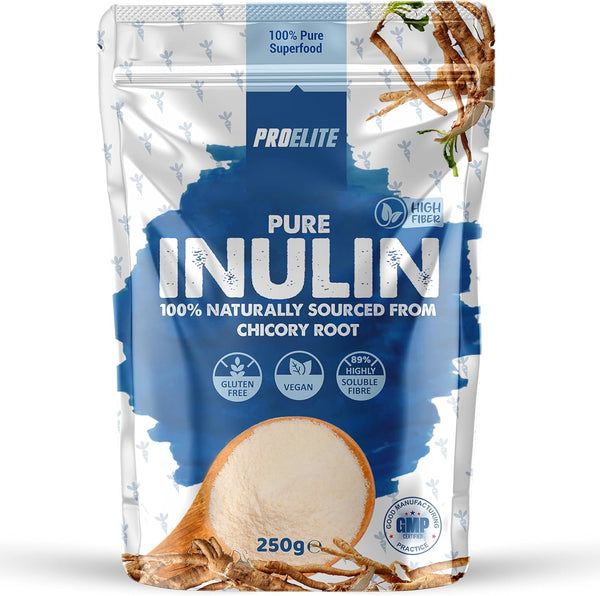 Pure Inulin Powder Prebiotic Soluble Fibre Powder - Vegan, GMO Free, Gluten Free Made in EU from Natural Chicory Root Fructo Oligosaccharide FOC Powder by  (250G)