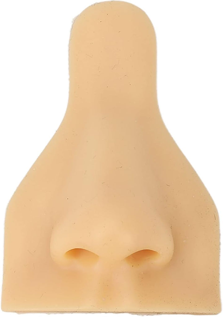 Fake Nose, Silicone Body Parts Silicone Nose Ear Model 3D Simulation Ear Model Set Fake for Piercing Practice Teaching, Earrings Jewelry Display (Light Skin Tone)