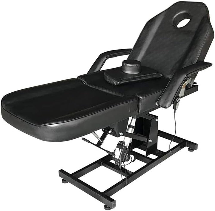 Electric Massage Table 3 Section Adjustable Bed Couch Beauty Salon Recliner Chair Treatment Tattoo Facial SPA Massaging Bed (White)(Includes 2 Packages) (Black)