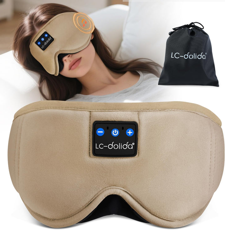 Bluetooth Sleep Mask Headphones 200% Blackout 3D Deep Eye Mask with Headphones Bluetoothv5.4 Can Play 15Hrs Breathable Eye Mask with Bluetooth Earphones for Travel,Nap Sleeping,Shift Work