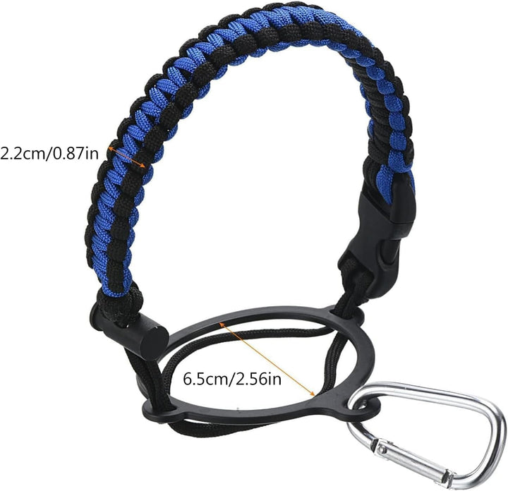 Water Bottle Handle Strap for Outdoor Camping Water Bottle Strap Paracord Handle with Safety Paracord Carabiner Water Lanyard,Water Accessories