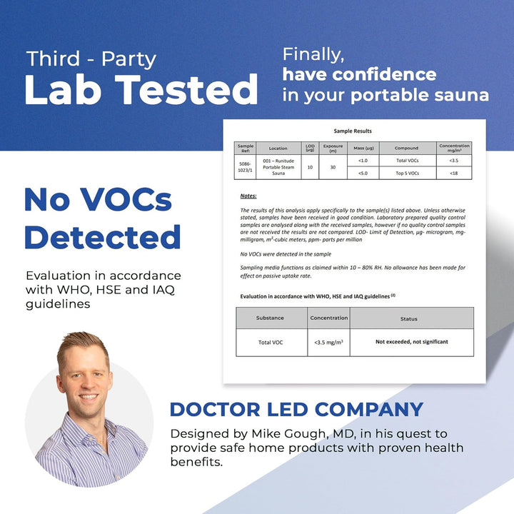 Portable Sauna Steam Tent | Full Size Home Personal Sauna Steam Detox Room | Infrared Touchscreen 1000W 2.6 Litre Generator | Including Chair & 2X Protective Floor Mats | Men & Women