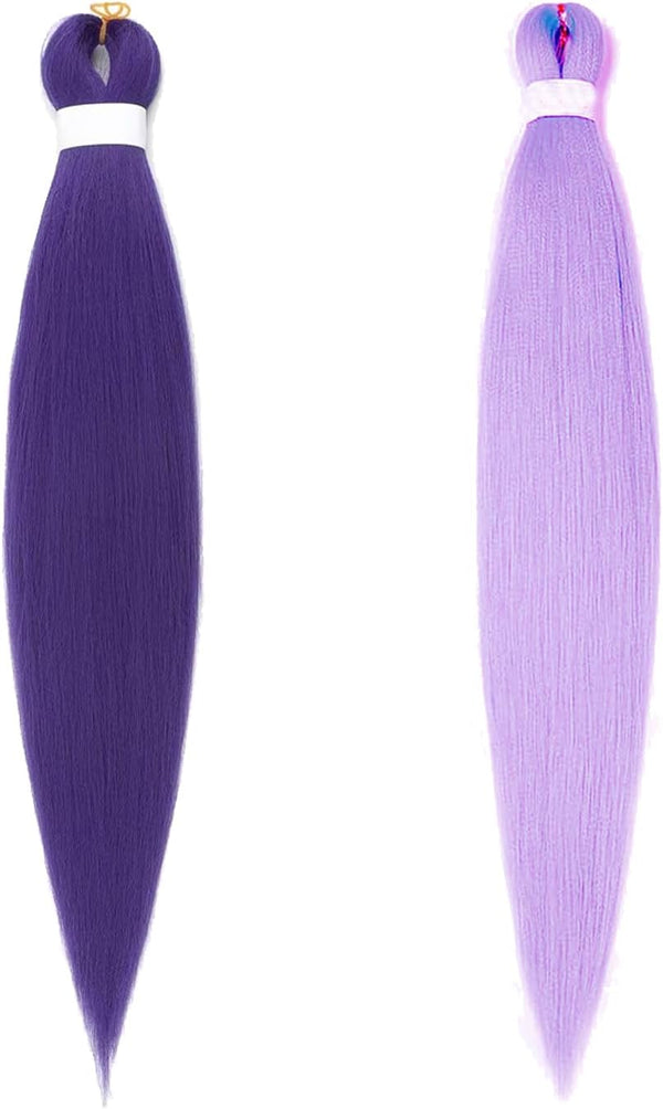 2 Purple Hair Extensions for Womens, Vibrant Deep and Light Purple Shades, Easy to Style for Halloween Cosplay Stage Performances and Everyday Fashion