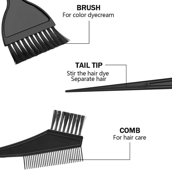 4 Pcs Hair Coloring Brushes, Hair Dye Kit, Double Sided Hair Dying Brushes Tint Comb Set, DIY Salon Hair Dye Brush and Bowl Set with Hair Dying Mixing Bowl