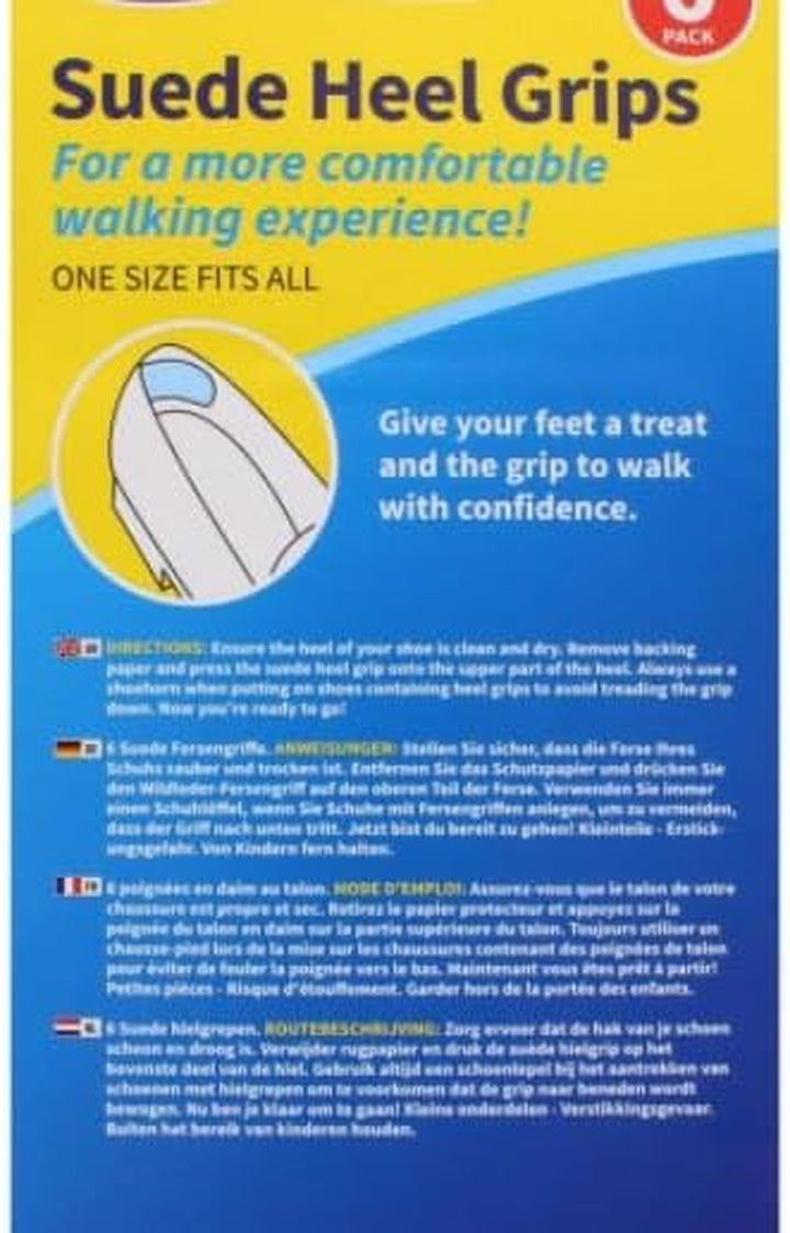 Shoe Heel Grips 6 Pack Suede Mens Ladies One Size Fits All Foot Care Comfortable (Heel Grips)