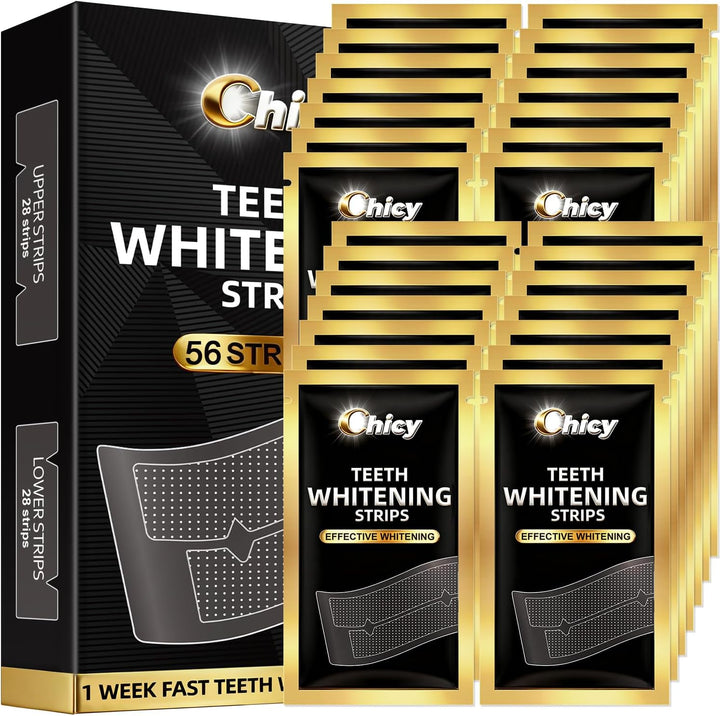 Teeth Whitening Strips 14 Treatments - Enamel-Safe & No-Sensitivity & No-Slip Whitening Strips - Fast Teeth Whitening Result in 7 Days - Whitening Kit for Coffee, Wine Stains Removal, Mint Flavor