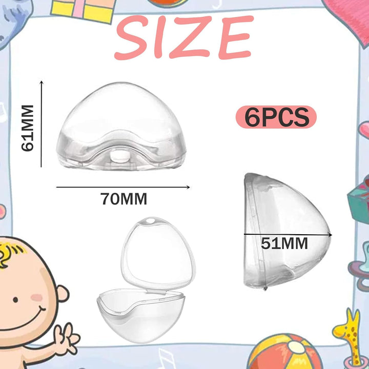 6PCS Dummy Case Pacifier Storage Box Pacifier Case Transparent Pacifier Case Soothers Pod Storage Box Travel and Family Use Pacifier Holder Newborn Dummies for Holding Pacifiers
