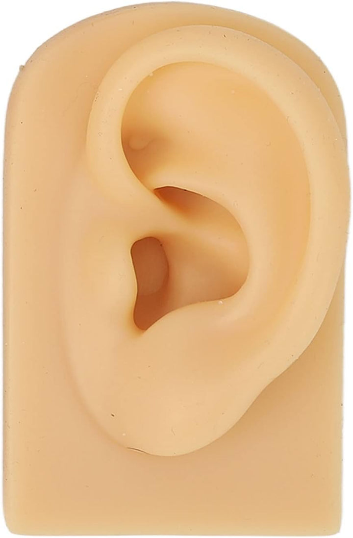 Fake Nose, Silicone Body Parts Silicone Nose Ear Model 3D Simulation Ear Model Set Fake for Piercing Practice Teaching, Earrings Jewelry Display (Light Skin Tone)
