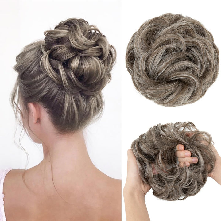 Messy Bun Hair Piece for Womens Synthetic Scrunchies Buns Extension Hairpieces Updo Pony Tail Dirty Blonde