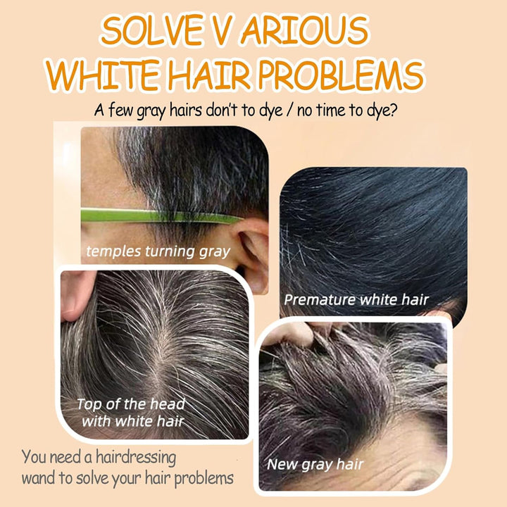 Portable Double-Pack Hair Dye Sticks, Gray Hair Cover Comb, Sweat-Proof and Color-Protecting, Multiple Colors Available. Used to Cover Gray Hair, Waterproof and Sweat-Proof, 2In1 Quick C