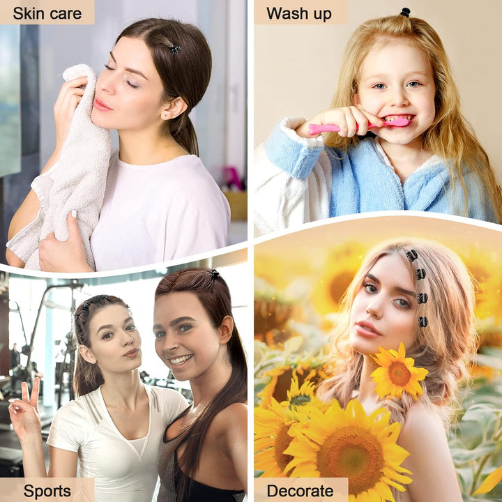 24 Pcs Mini Hair Clips, Claw Clips, Non Slip Plastic Hair Claws, Hair Accessories for Women and Girls (Black)