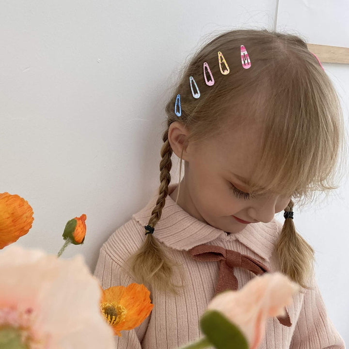 Hair Clips,  80 Pcs 1.2 Inch Toddler, Mini Metal Snap Hair Clips for Little Girls Baby Kids, Colorful Small Hair Barrettes, Accessories for Fine Hair