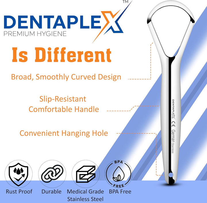 Tongue Scraper Metal Stainless Steel Tongue Scrapers for Adults Restore Fresh Breath Improve Taste and Oral Health with Our Tongue Cleaners Suitable for Men & Women Personal Hygiene - Tongue Scraper 2