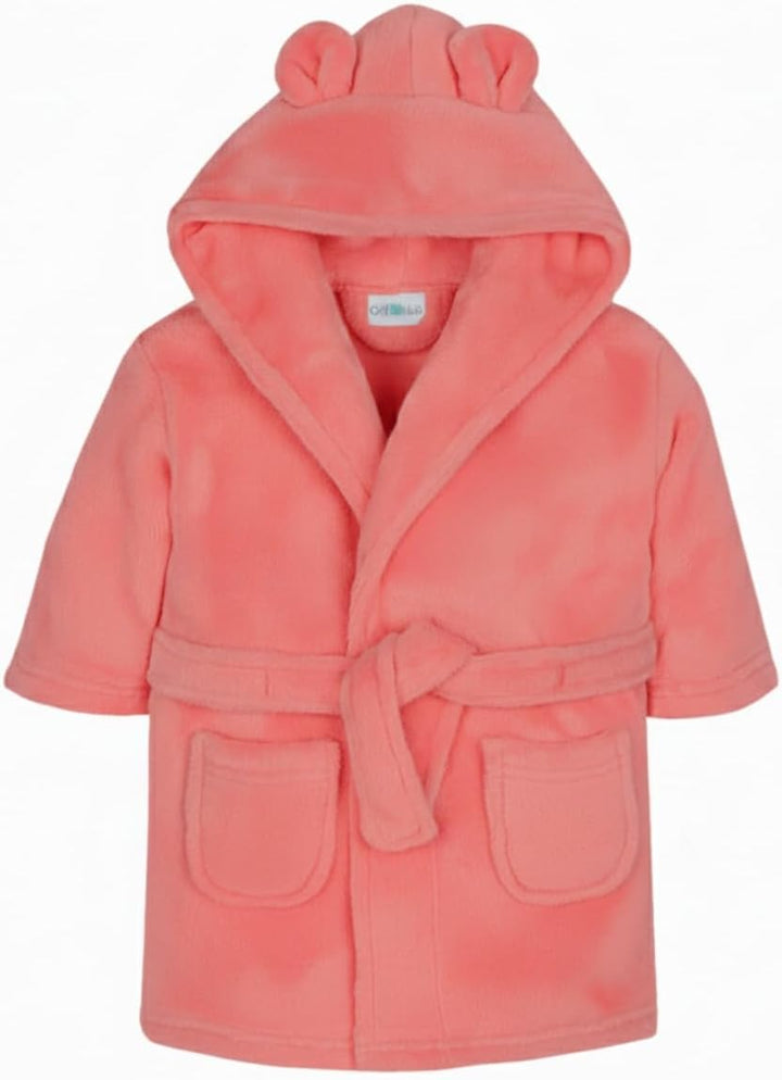 Baby Dressing Gown – Soft & Cozy Hooded Towel Dressing Gown for Babies & Toddlers – Polyester Baby Bathrobe – Newborn Essentials for Bath Time & Everyday Comfort