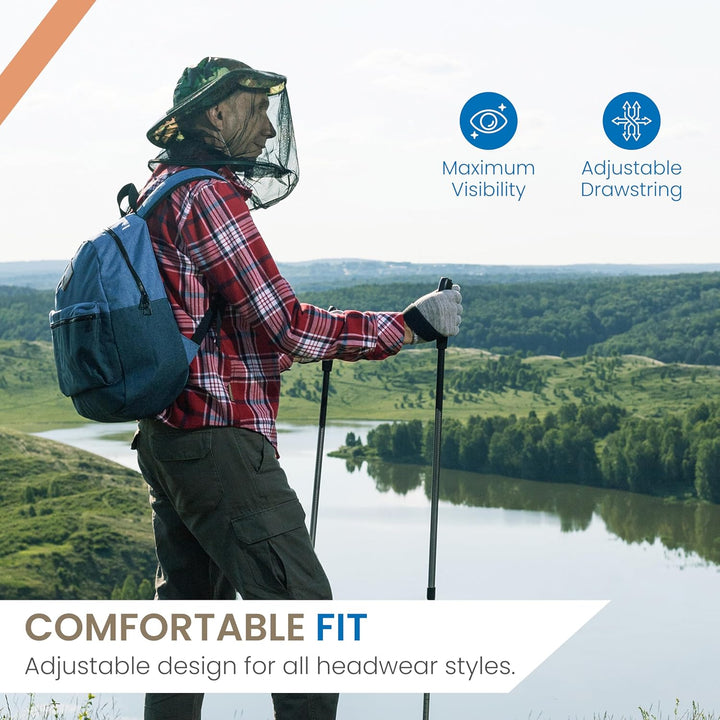 Head Mosquito Net - Insect Repellent, Garden Netting Smidge Insect Repellent, Extra Fine Holes, Insect Netting, Bug Face Shield, Soft Durable Fly Screen, Protection for Insects