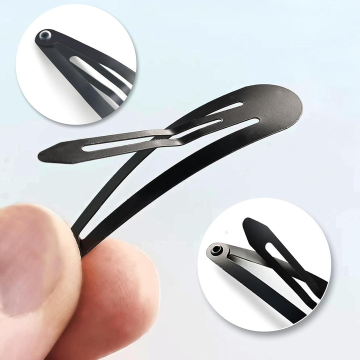 20 Pack Hair Clips, 2 Inch Metal Hair Clips, Kids Barrettes Girls' Hair Accessories, Barrettes Women Metal Snap Hair Clips Accessories Non-Slip Black