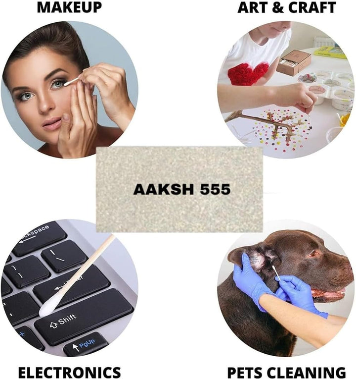 AAKSH555 | 600 Premium Bamboo Cotton Buds (2 X 300 Pack) – Ear Swabs | Cotton Tips for Baby, Makeup & Ear Hygiene