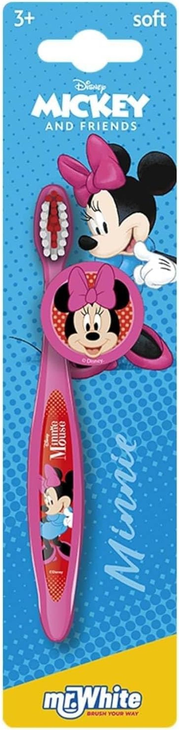 Disney Stitch Little Teeth Toothbrush for Kids with Soft Rounded Bristles, Comfortable Handle Grip and Protection Cap for Children Ages 3+