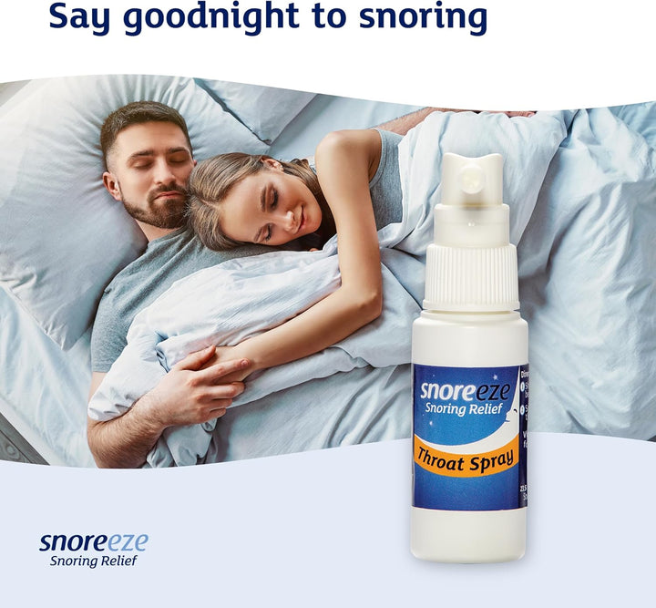 Anti-Snoring Throat Spray - Effective Snoring Aids for Men & Women - Fast Acting Lubricating Thermo Gel - Snore Stopper to Use with Mobile App - 23,5Ml, 50 Nights Use