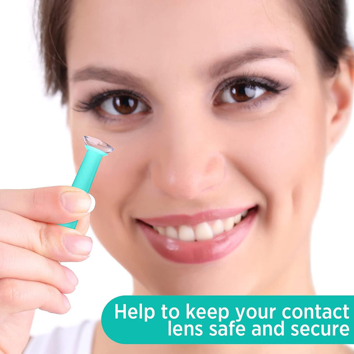 4 Pieces Silicone Contact Lens Inserter Daily Contact Remover Hard Lenses Remover for Monthly Daily, Portable Travel Lens Remover Lens Suction Holder for Meeting Outdoor Exercise (Green)