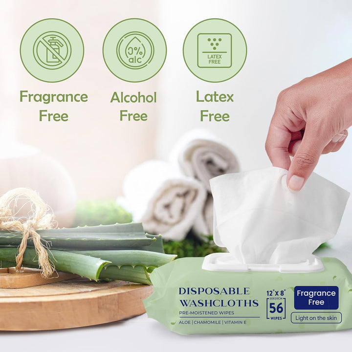 X Large Wet Wipes for Adults - 6 Packs of 56 [336 Count] Disposable Incontinence Wipes, 12" X 8" Adult Wipes for Elderly - Personal Body Wipes for Women and Men, Pre Moistened Adult Washcloths