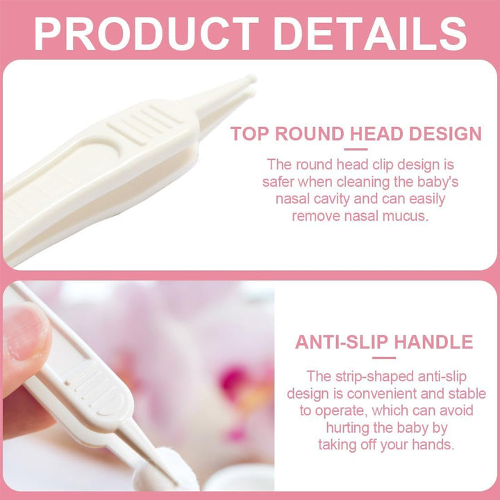 Baby Ear & Nose Cleaning Clip,4 Pcs Plastic Round-Head Nasal Tweezers,Baby Nose Picker for Cleaning the Nasal Cavity,Nose Cleaning Tools,Gentle and Safe