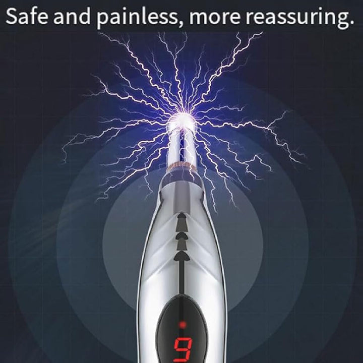 Calmera Acupuncture Healing Pen, Rechargeable Acupuncture Pen, Acupuncture Energy Pen, Pulse Relief Massage Pen with 5 Massage Heads, 9 Power Levels, Electric Meridians Acupuncture Machine