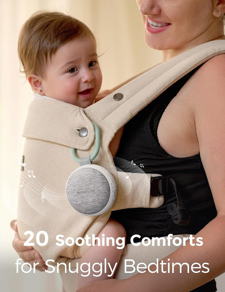 Portable Sound Machine with Night Light, White Noise Sound Machine for Baby, 20 Soothing Sounds, Sound Therapy, Long-Lasting Power, Timer, Clips on Stroller, Baby Shower Gifts