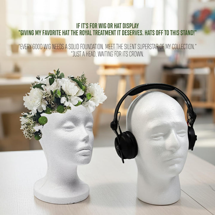 Ican Foam Wig Head ,Female Mannequin Wig Holder Stand Small